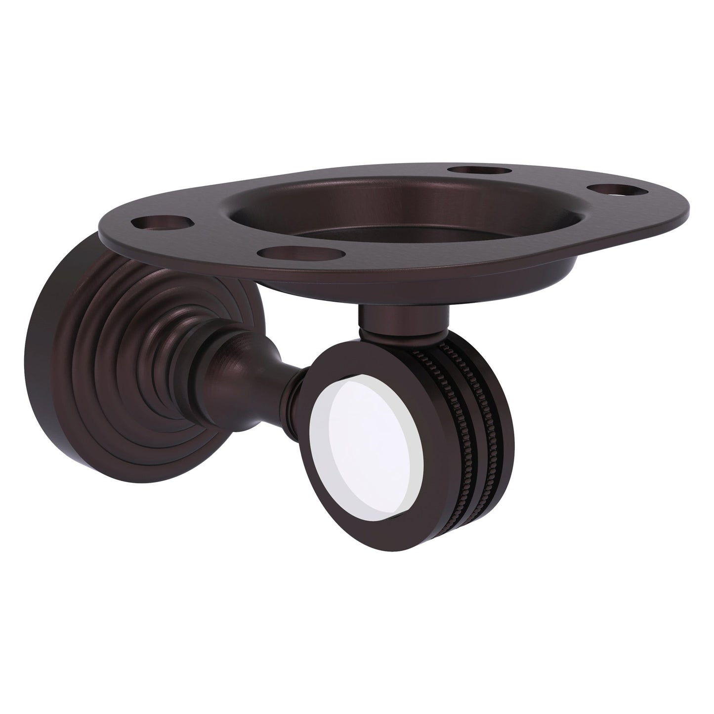 Allied Brass Pacific Grove 4.3" x 2.8" Antique Bronze Solid Brass Tumbler and Toothbrush Holder With Dotted Accents