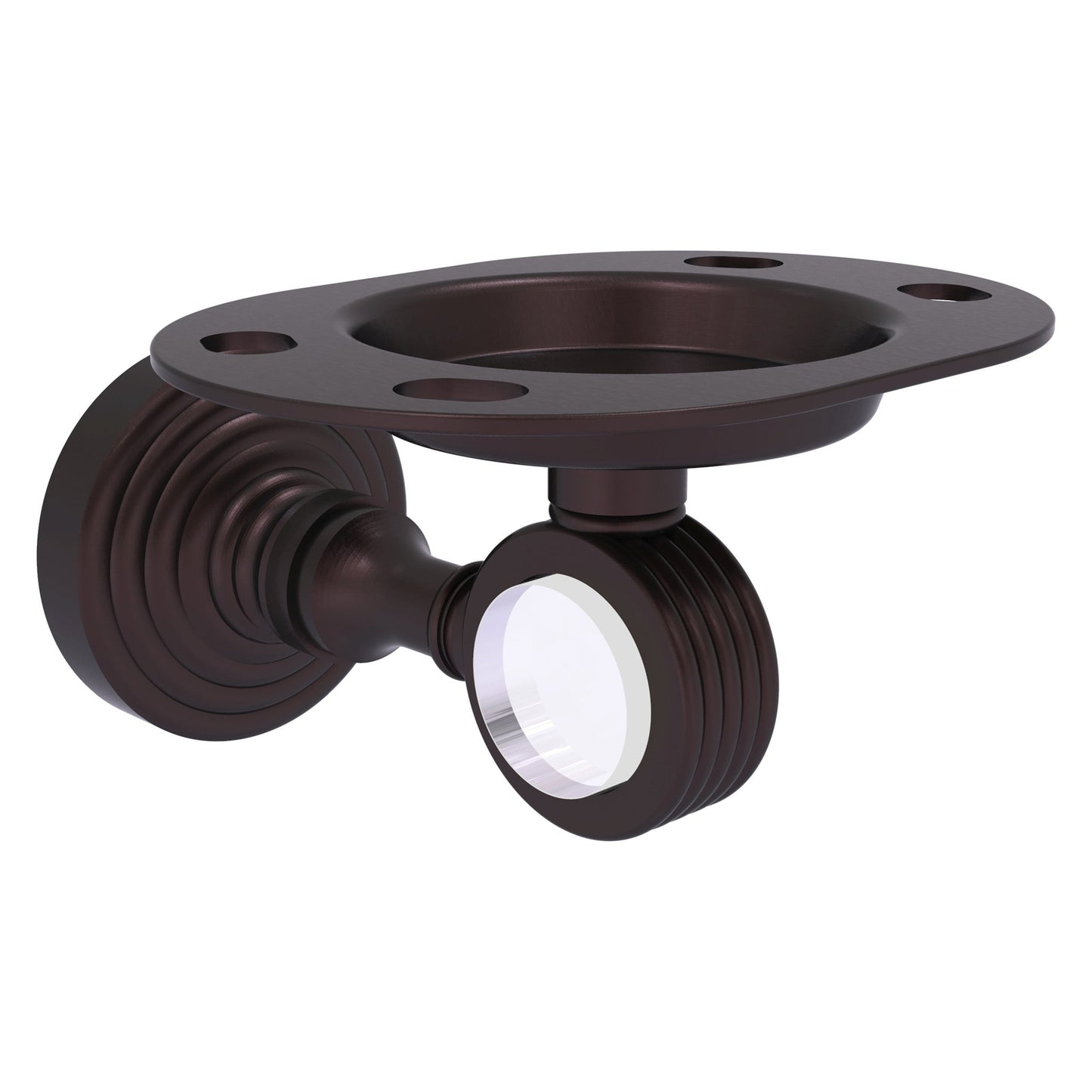 Allied Brass Pacific Grove 4.3" x 2.8" Antique Bronze Solid Brass Tumbler and Toothbrush Holder With Grooved Accents