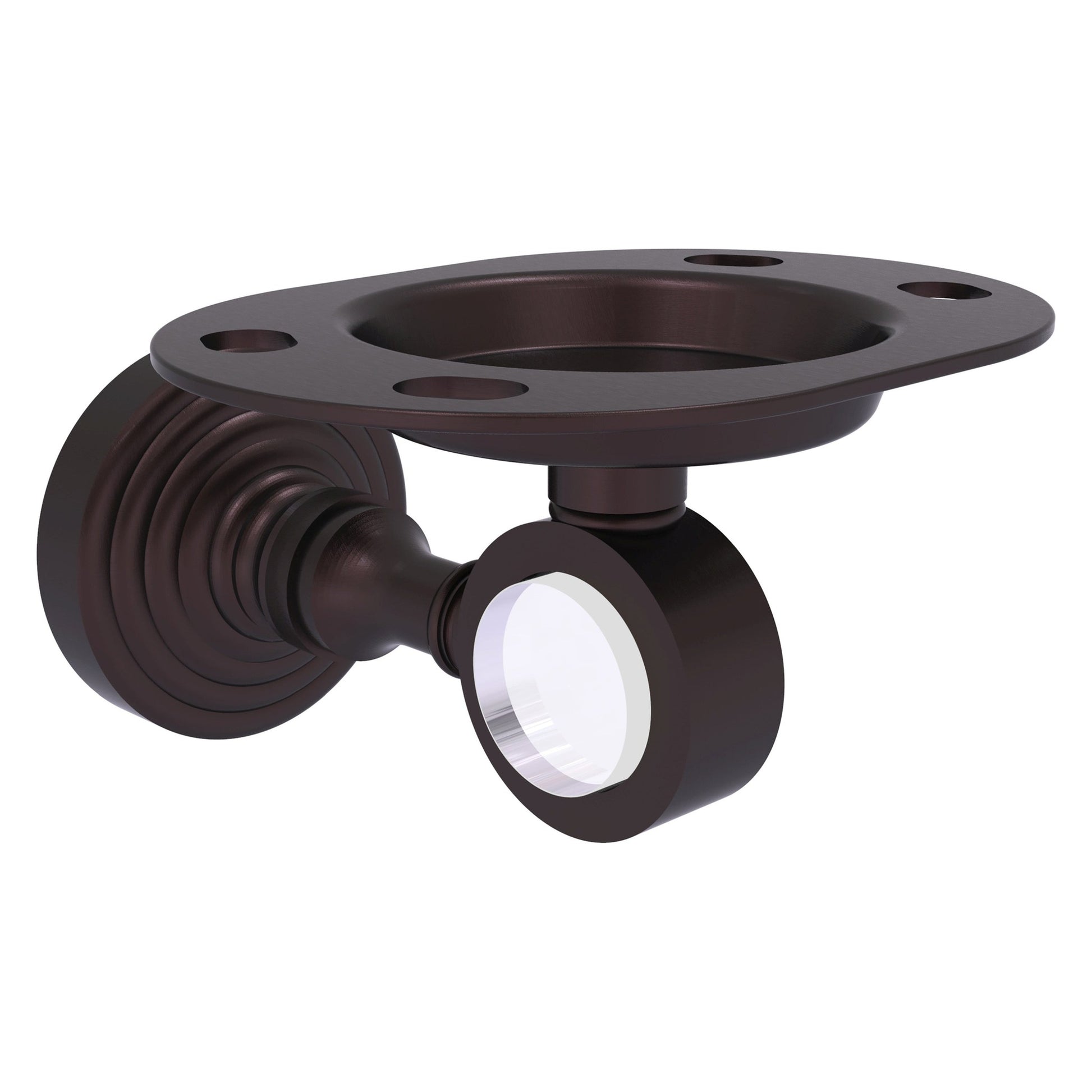 Allied Brass Pacific Grove 4.3" x 2.8" Antique Bronze Solid Brass Tumbler and Toothbrush Holder