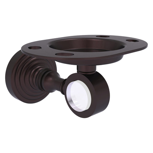 Allied Brass Pacific Grove 4.3" x 2.8" Antique Bronze Solid Brass Tumbler and Toothbrush Holder