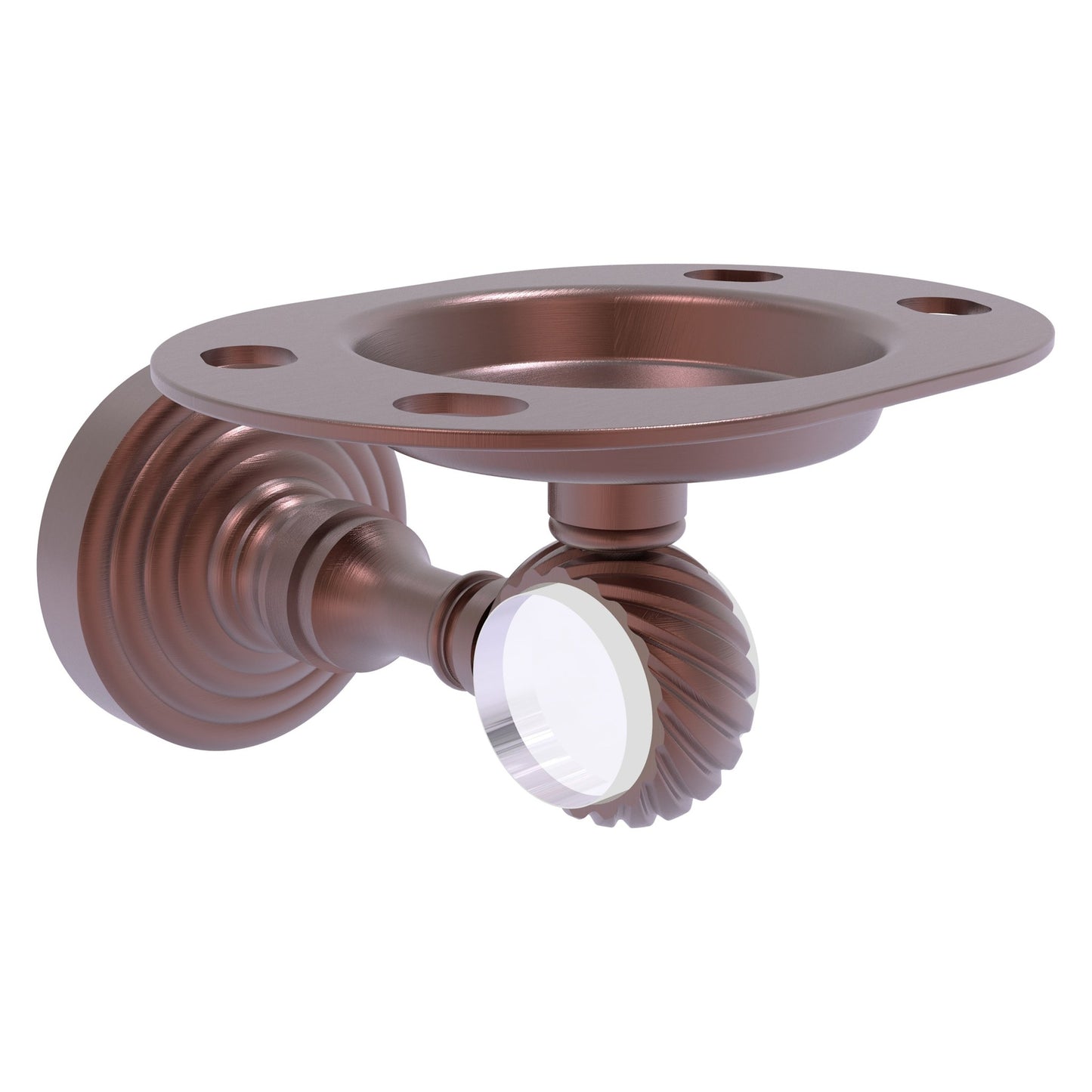 Allied Brass Pacific Grove 4.3" x 2.8" Antique Copper Solid Brass Tumbler and Toothbrush Holder With Twisted Accents