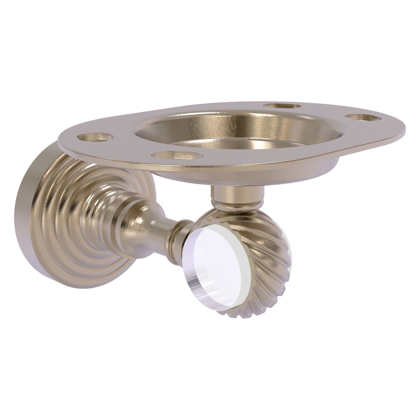 Allied Brass Pacific Grove 4.3" x 2.8" Antique Pewter Solid Brass Tumbler and Toothbrush Holder With Twisted Accents