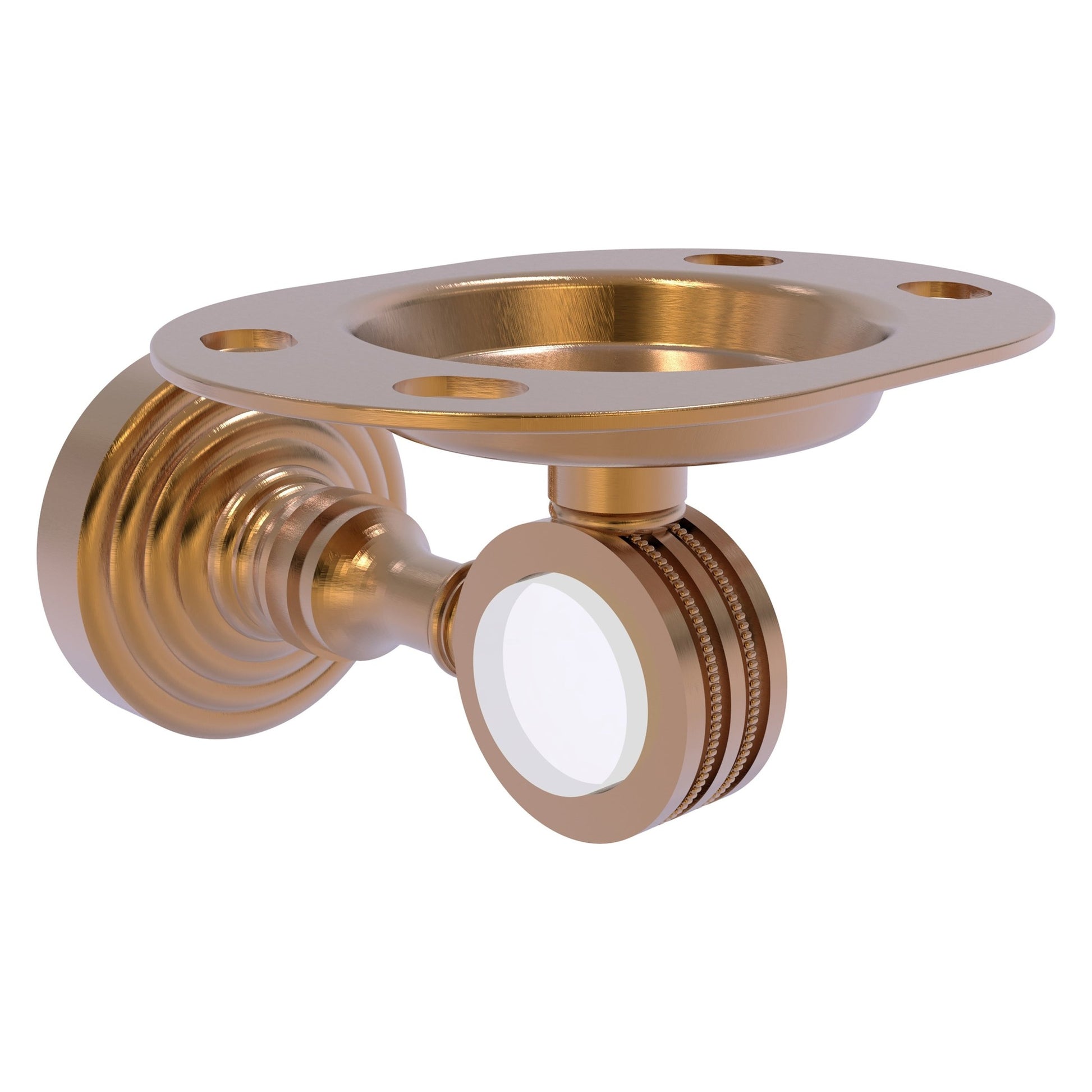 Allied Brass Pacific Grove 4.3" x 2.8" Brushed Bronze Solid Brass Tumbler and Toothbrush Holder With Dotted Accents