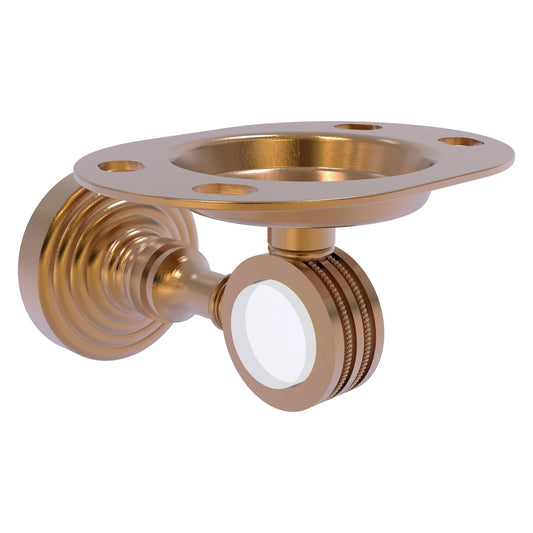 Allied Brass Pacific Grove 4.3" x 2.8" Brushed Bronze Solid Brass Tumbler and Toothbrush Holder With Dotted Accents