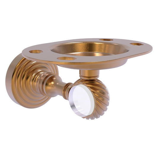 Allied Brass Pacific Grove 4.3" x 2.8" Brushed Bronze Solid Brass Tumbler and Toothbrush Holder With Twisted Accents