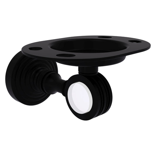 Allied Brass Pacific Grove 4.3" x 2.8" Matte Black Solid Brass Tumbler and Toothbrush Holder With Dotted Accents