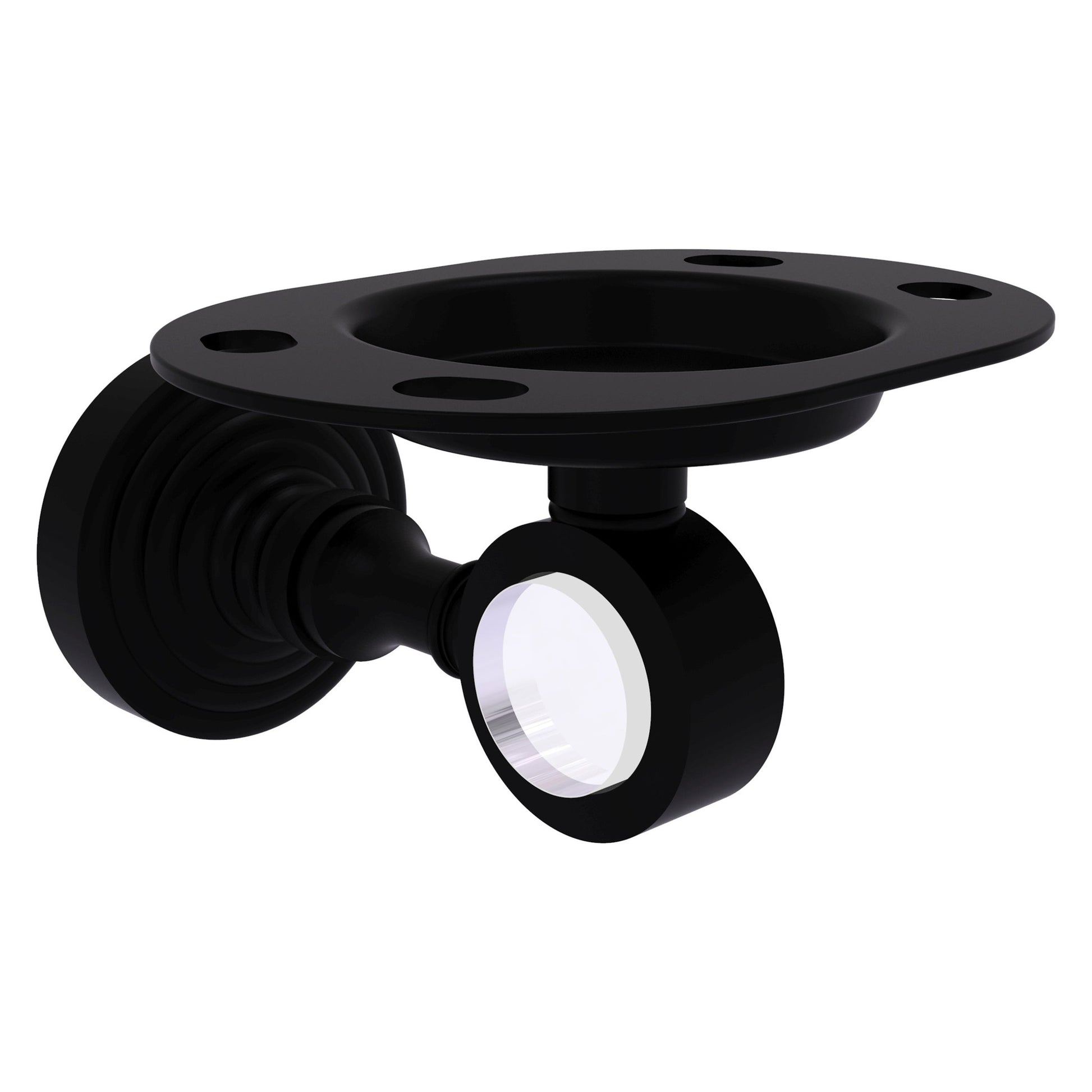 Allied Brass Pacific Grove 4.3" x 2.8" Matte Black Solid Brass Tumbler and Toothbrush Holder