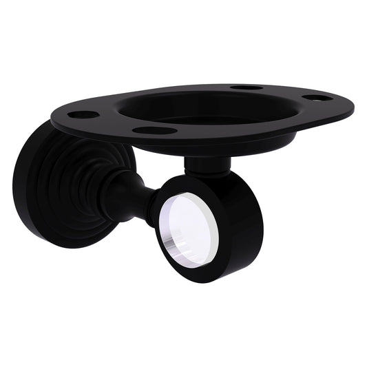 Allied Brass Pacific Grove 4.3" x 2.8" Matte Black Solid Brass Tumbler and Toothbrush Holder