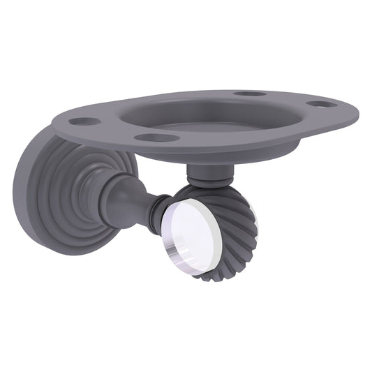 Allied Brass Pacific Grove 4.3" x 2.8" Matte Gray Solid Brass Tumbler and Toothbrush Holder With Twisted Accents