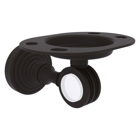 Allied Brass Pacific Grove 4.3" x 2.8" Oil Rubbed Bronze Solid Brass Tumbler and Toothbrush Holder With Dotted Accents