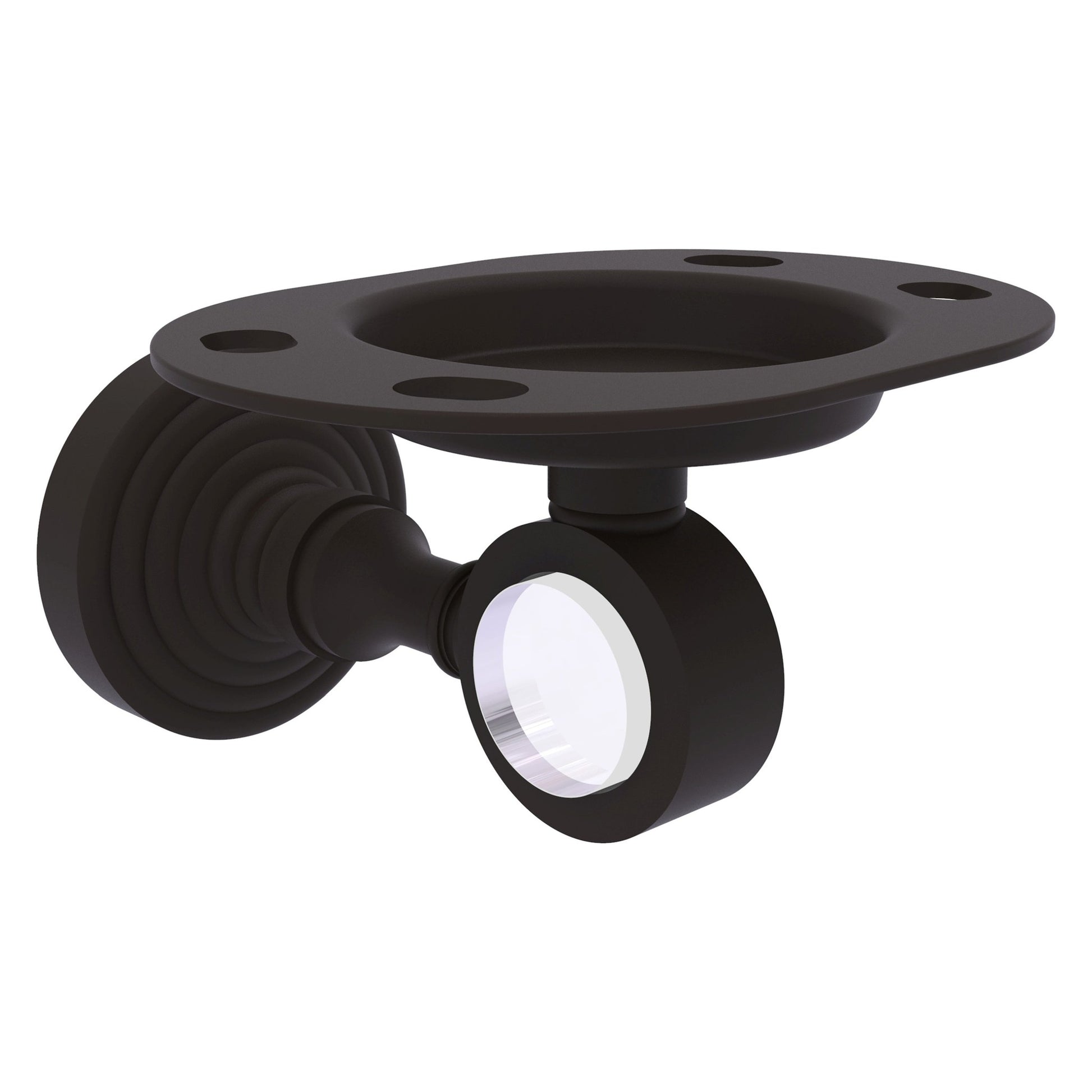 Allied Brass Pacific Grove 4.3" x 2.8" Oil Rubbed Bronze Solid Brass Tumbler and Toothbrush Holder