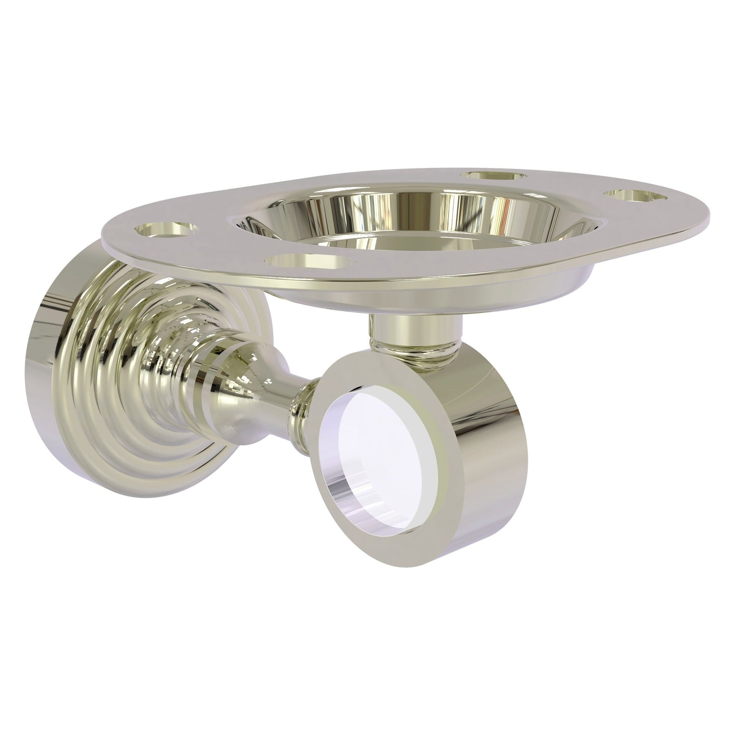 Allied Brass Pacific Grove 4.3" x 2.8" Polished Nickel Solid Brass Tumbler and Toothbrush Holder