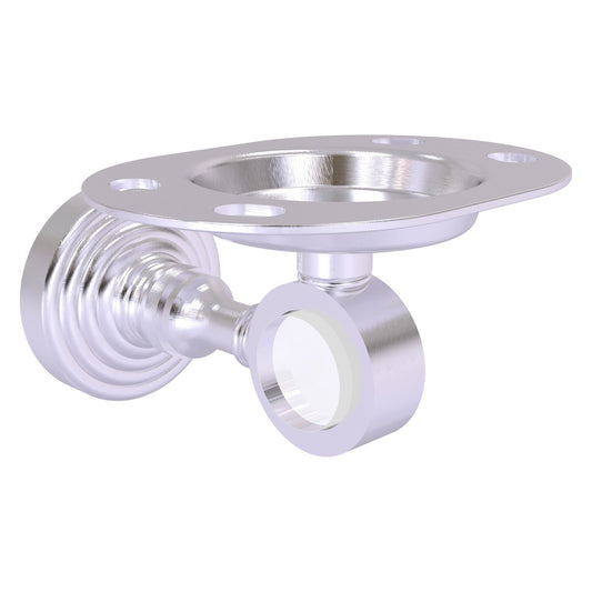 Allied Brass Pacific Grove 4.3" x 2.8" Satin Chrome Solid Brass Tumbler and Toothbrush Holder