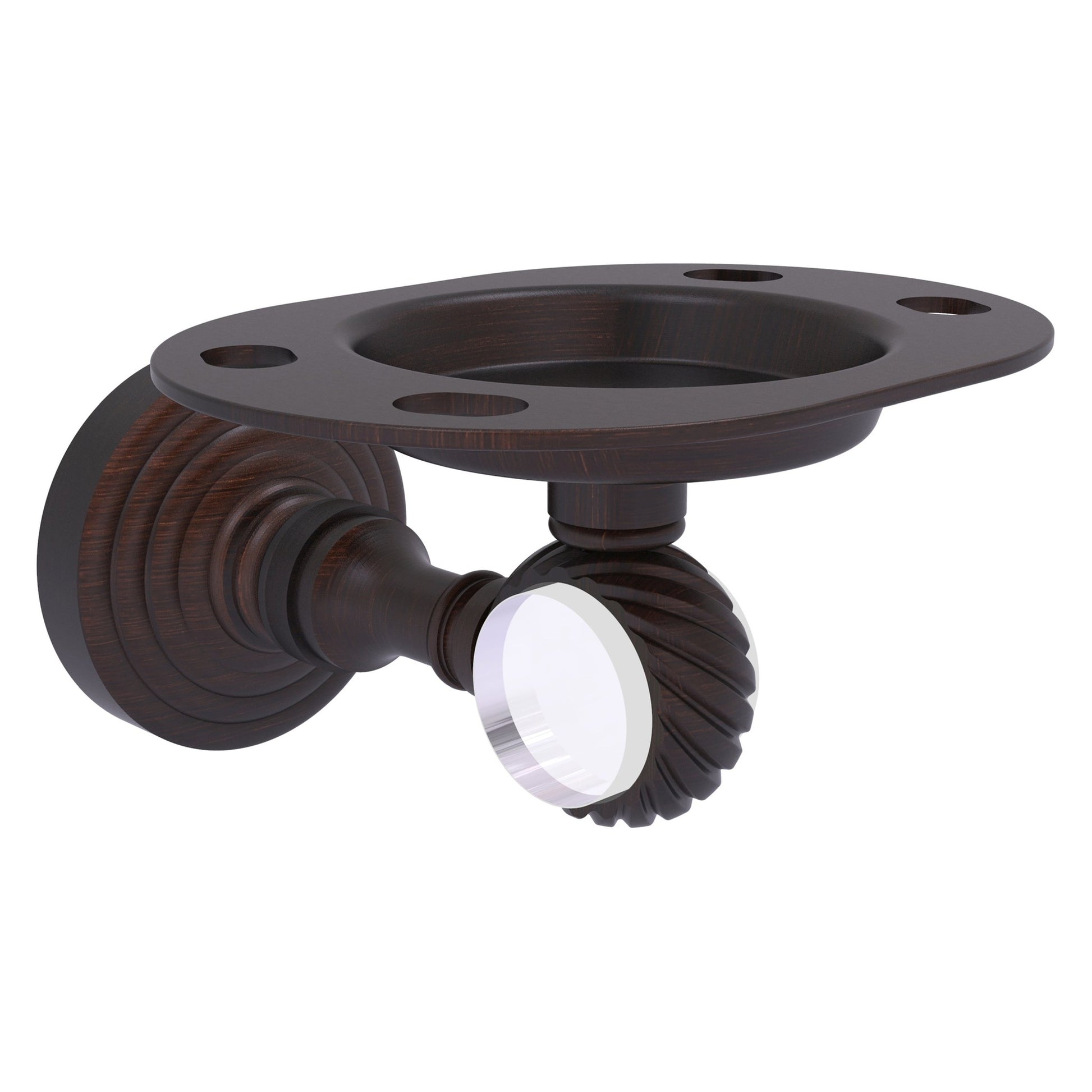 Allied Brass Pacific Grove 4.3" x 2.8" Venetian Bronze Solid Brass Tumbler and Toothbrush Holder With Twisted Accents