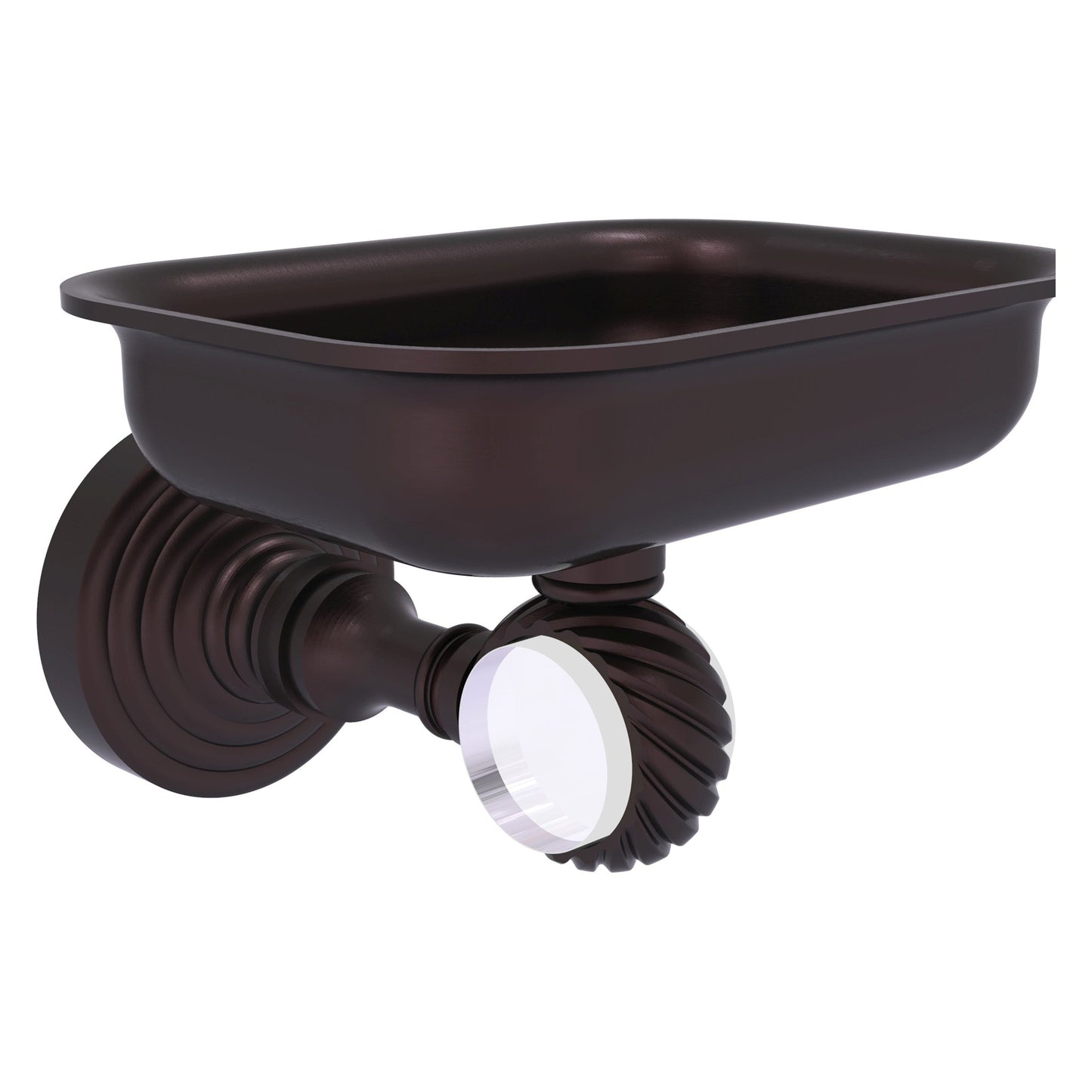 Allied Brass Pacific Grove 4.4" x 3.3" Antique Bronze Solid Brass Wall-Mounted Soap Dish Holder With Twisted Accents