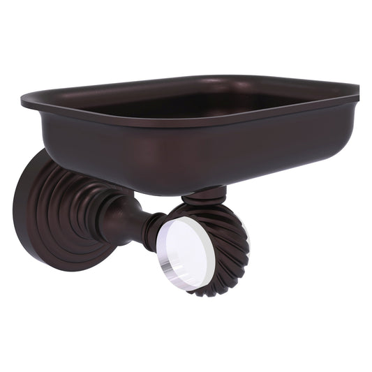 Allied Brass Pacific Grove 4.4" x 3.3" Antique Bronze Solid Brass Wall-Mounted Soap Dish Holder With Twisted Accents