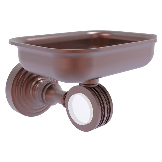 Allied Brass Pacific Grove 4.4" x 3.3" Antique Copper Solid Brass Wall-Mounted Soap Dish Holder With Dotted Accents