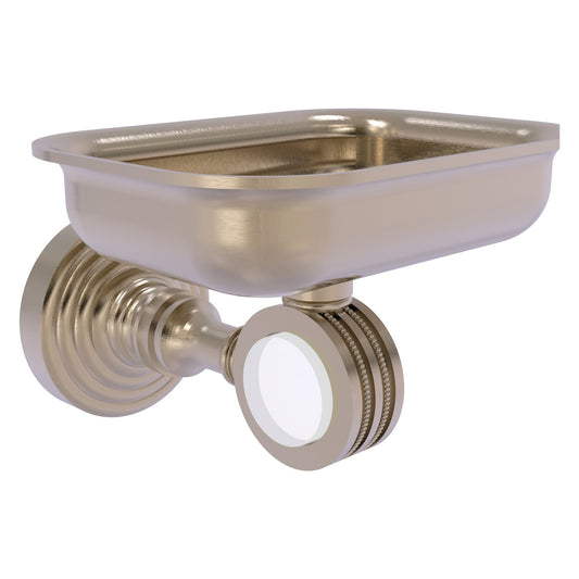 Allied Brass Pacific Grove 4.4" x 3.3" Antique Pewter Solid Brass Wall-Mounted Soap Dish Holder With Dotted Accents