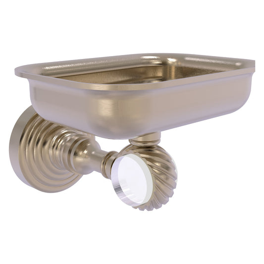 Allied Brass Pacific Grove 4.4" x 3.3" Antique Pewter Solid Brass Wall-Mounted Soap Dish Holder With Twisted Accents