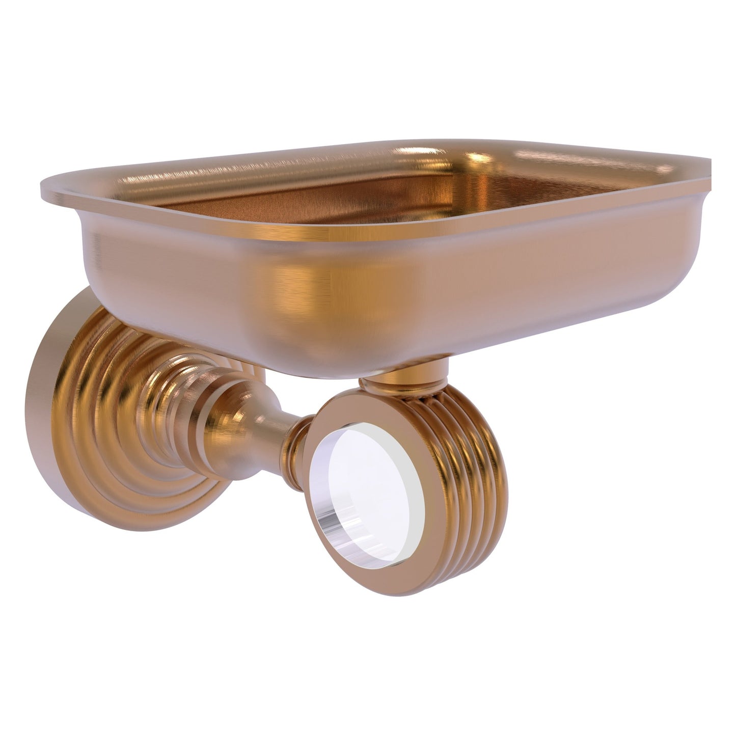 Allied Brass Pacific Grove 4.4" x 3.3" Brushed Bronze Solid Brass Wall-Mounted Soap Dish Holder With Grooved Accents