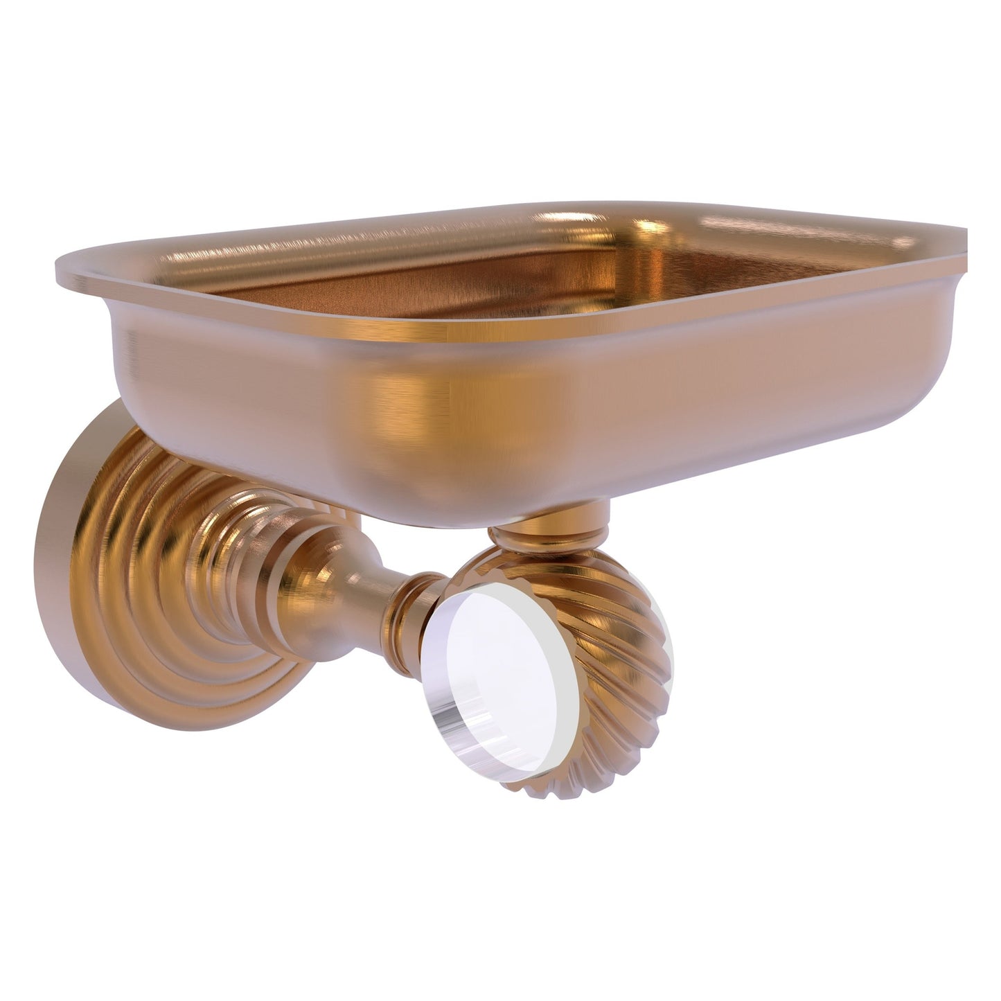 Allied Brass Pacific Grove 4.4" x 3.3" Brushed Bronze Solid Brass Wall-Mounted Soap Dish Holder With Twisted Accents