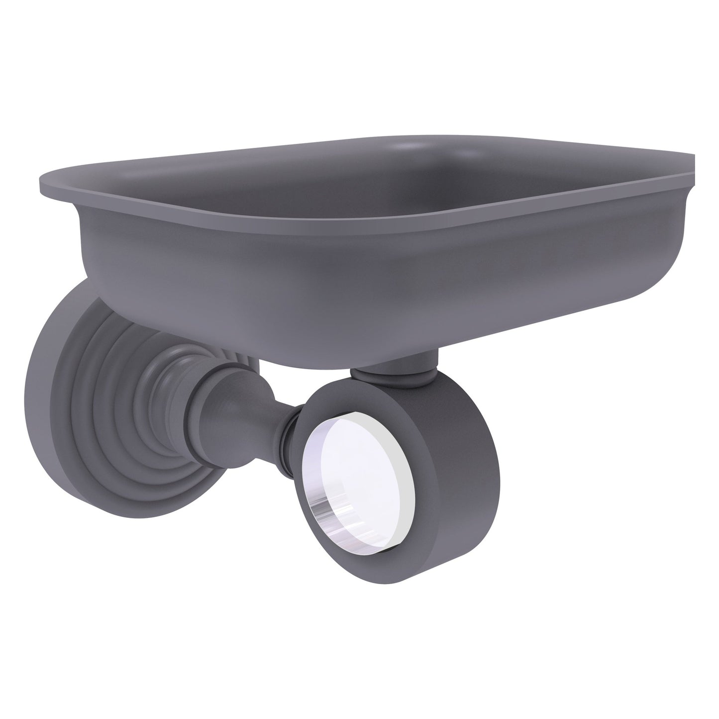 Allied Brass Pacific Grove 4.4" x 3.3" Matte Gray Solid Brass Wall-Mounted Soap Dish Holder