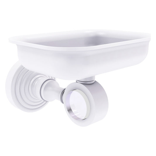 Allied Brass Pacific Grove 4.4" x 3.3" Matte White Solid Brass Wall-Mounted Soap Dish Holder