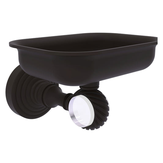 Allied Brass Pacific Grove 4.4" x 3.3" Oil Rubbed Bronze Solid Brass Wall-Mounted Soap Dish Holder With Twisted Accents