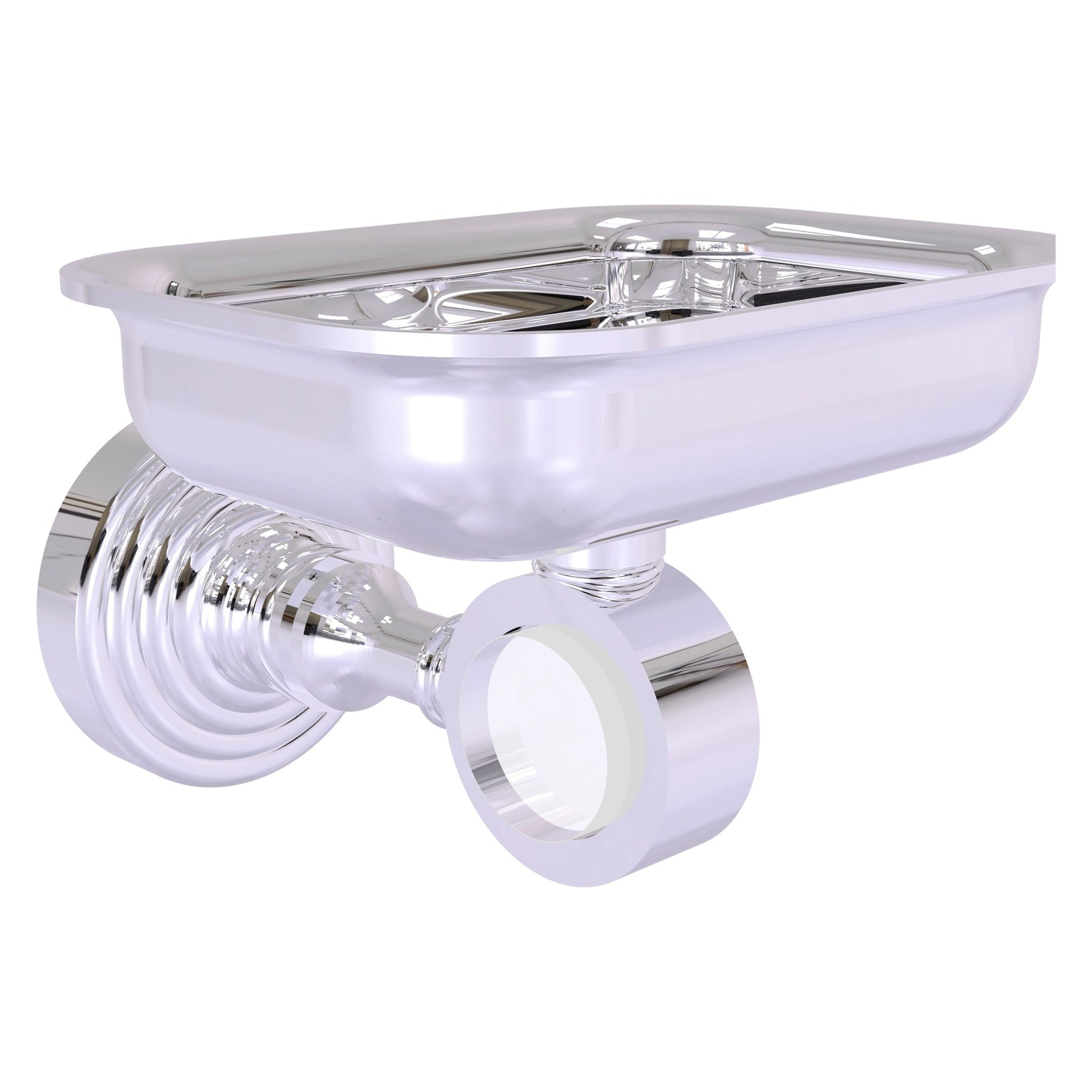 Allied Brass Pacific Grove 4.4" x 3.3" Polished Chrome Solid Brass Wall-Mounted Soap Dish Holder