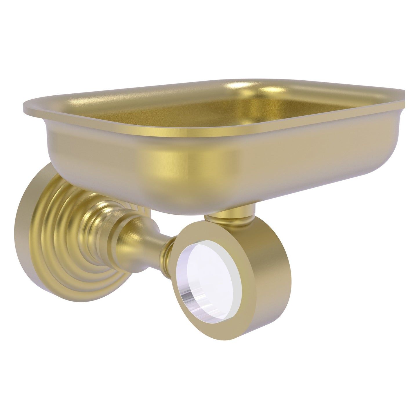 Allied Brass Pacific Grove 4.4" x 3.3" Satin Brass Solid Brass Wall-Mounted Soap Dish Holder