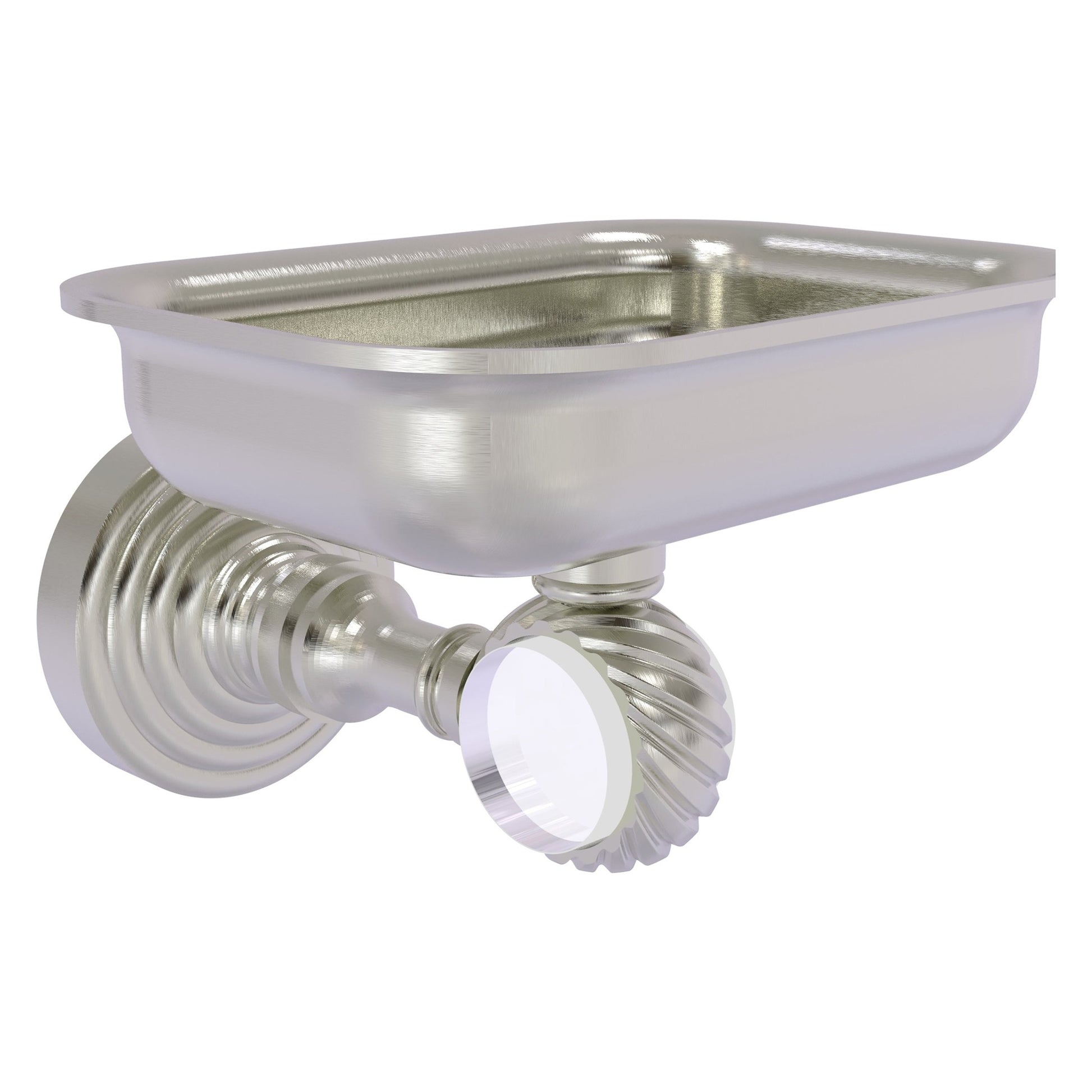 Allied Brass Pacific Grove 4.4" x 3.3" Satin Nickel Solid Brass Wall-Mounted Soap Dish Holder With Twisted Accents
