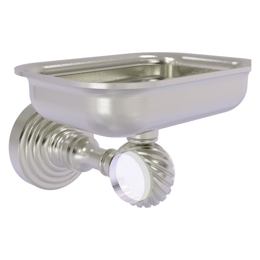 Allied Brass Pacific Grove 4.4" x 3.3" Satin Nickel Solid Brass Wall-Mounted Soap Dish Holder With Twisted Accents