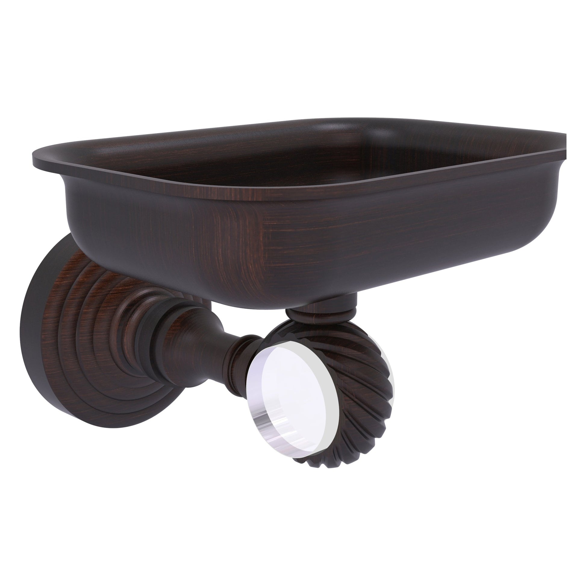 Allied Brass Pacific Grove 4.4" x 3.3" Venetian Bronze Solid Brass Wall-Mounted Soap Dish Holder With Twisted Accents
