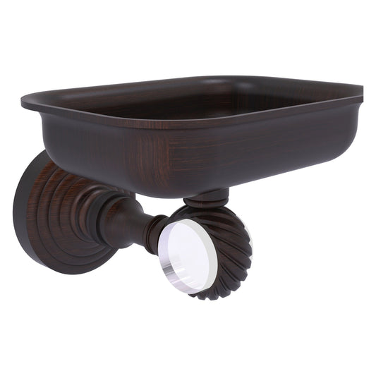 Allied Brass Pacific Grove 4.4" x 3.3" Venetian Bronze Solid Brass Wall-Mounted Soap Dish Holder With Twisted Accents