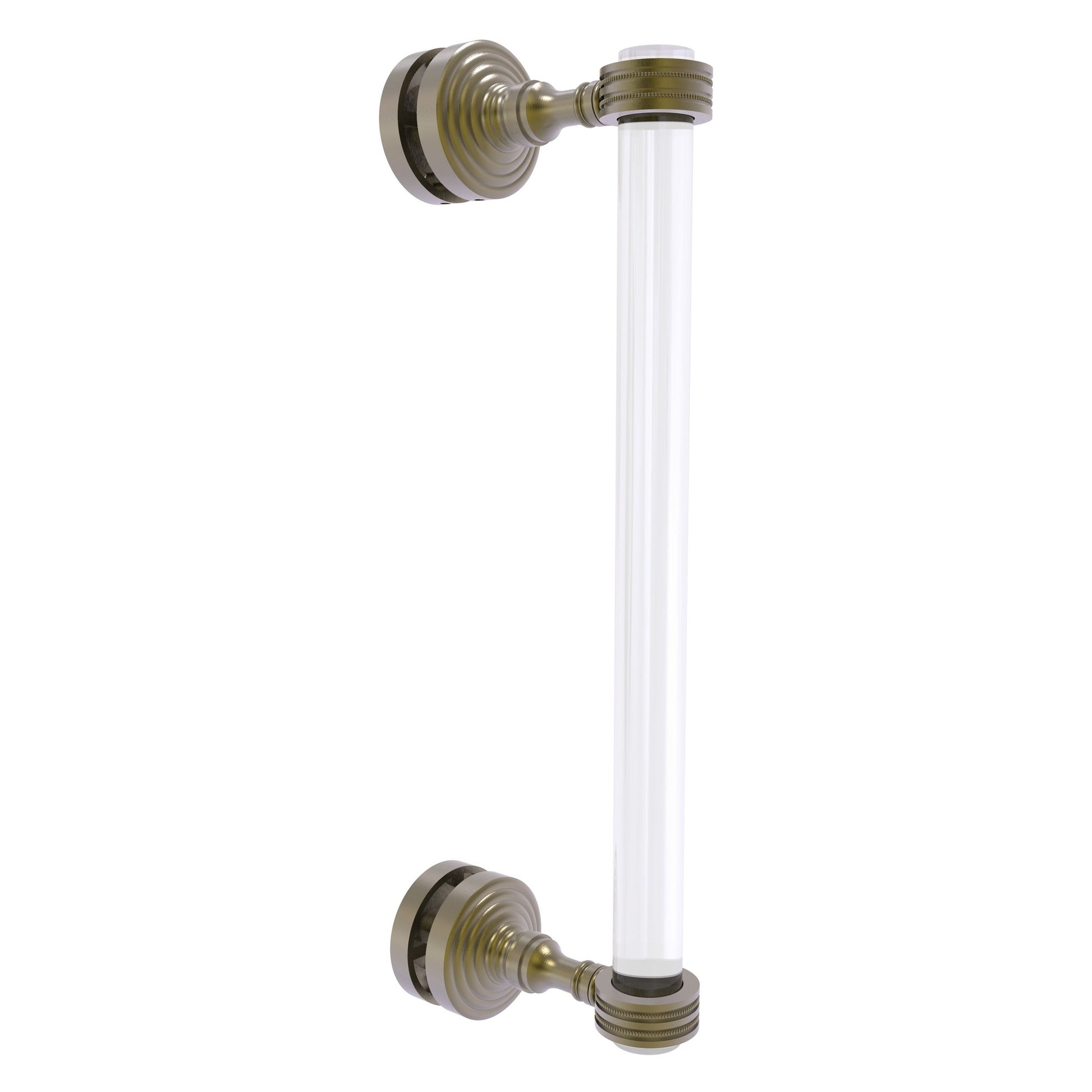 Allied Brass Pacific Grove 5.2" x 2.2" Antique Brass Solid Brass 12-Inch Single Side Shower Door Pull With Dotted Accents