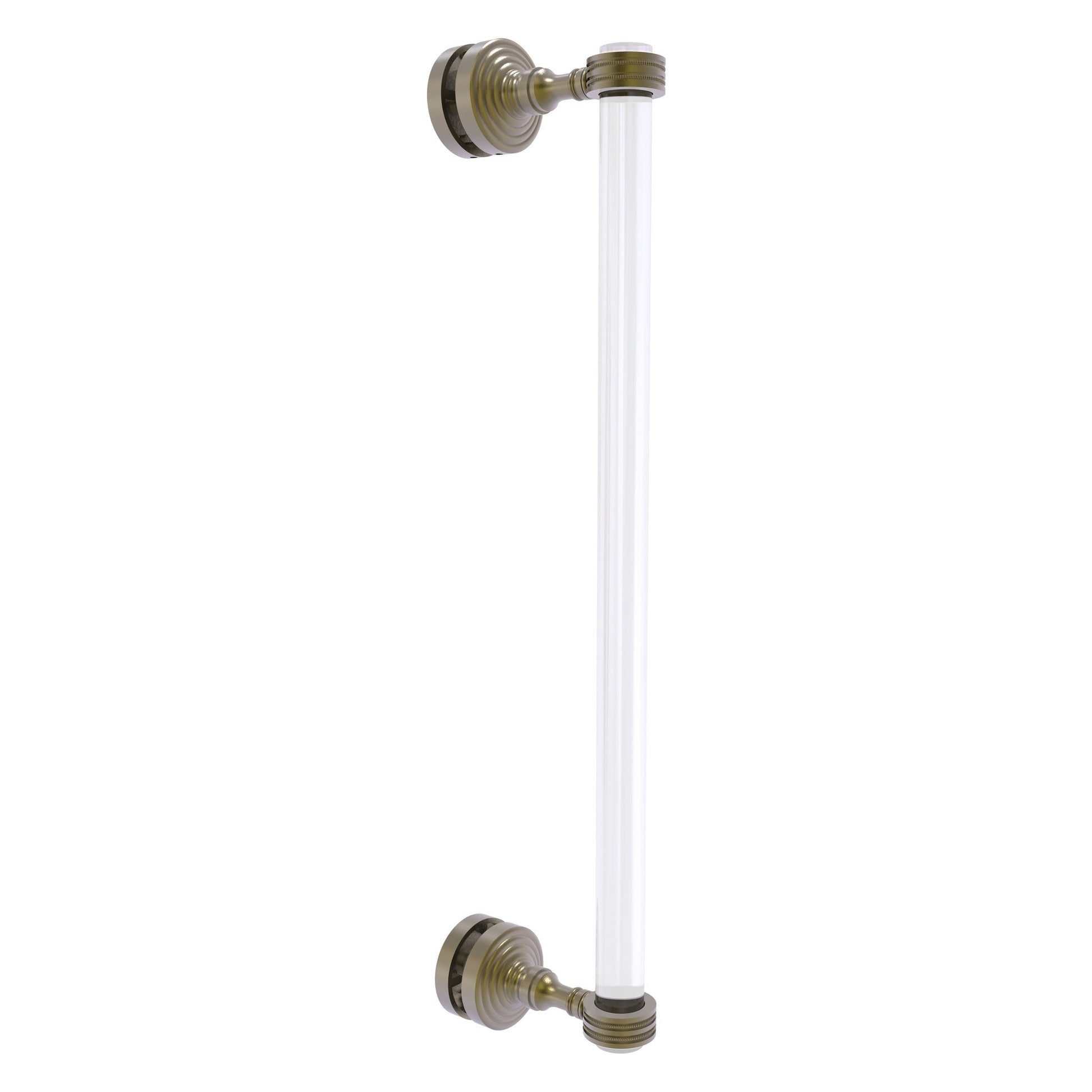 Allied Brass Pacific Grove 5.2" x 2.2" Antique Brass Solid Brass 18-Inch Single Side Shower Door Pull With Dotted Accents