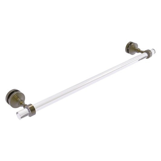 Allied Brass Pacific Grove 5.2" x 2.2" Antique Brass Solid Brass 24-Inch Shower Door Towel Bar