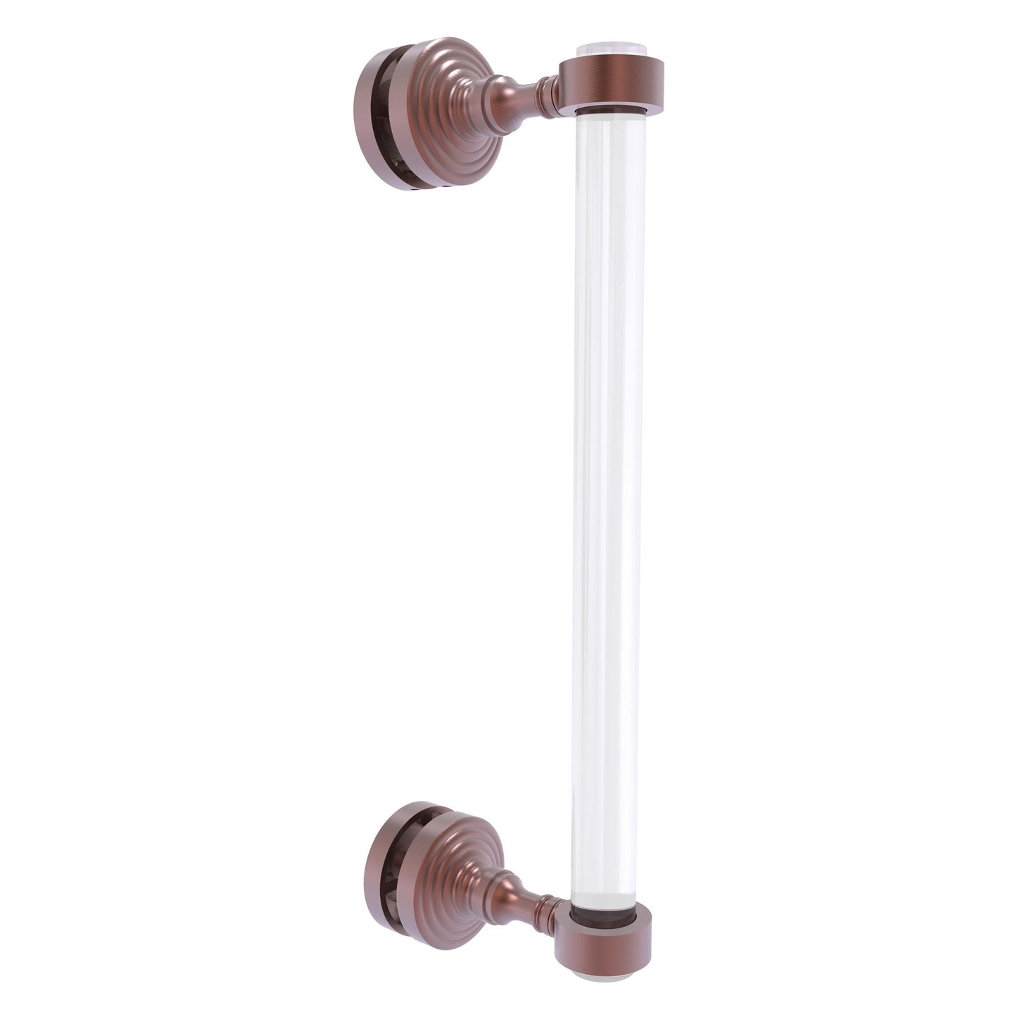 Allied Brass Pacific Grove 5.2" x 2.2" Antique Copper Solid Brass 12-Inch Single Side Shower Door Pull