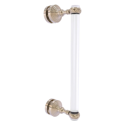 Allied Brass Pacific Grove 5.2" x 2.2" Antique Pewter Solid Brass 12-Inch Single Side Shower Door Pull With Twisted Accents