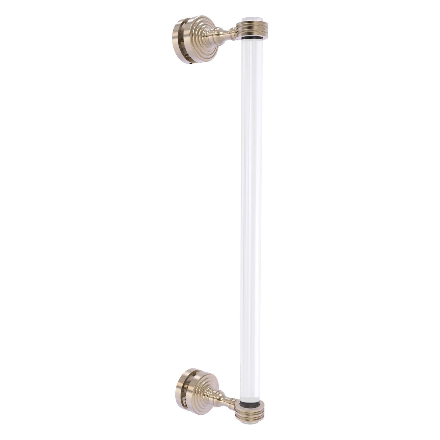 Allied Brass Pacific Grove 5.2" x 2.2" Antique Pewter Solid Brass 18-Inch Single Side Shower Door Pull With Dotted Accents