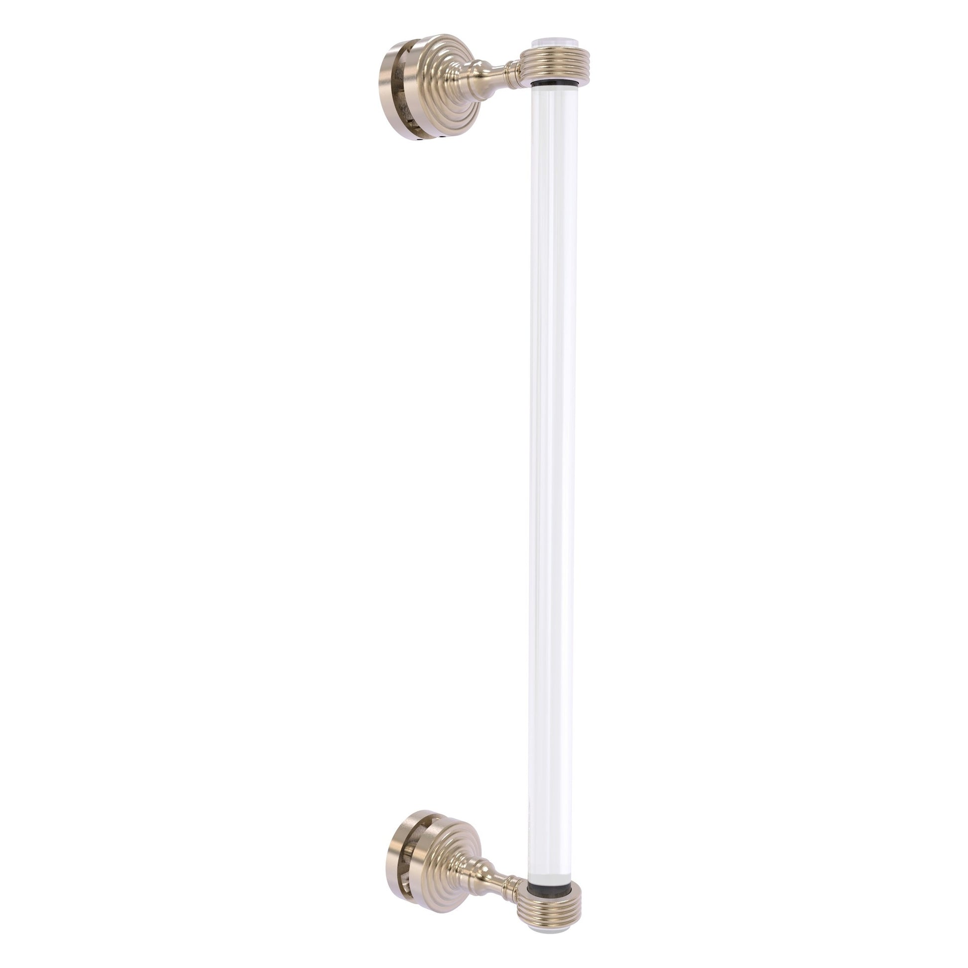 Allied Brass Pacific Grove 5.2" x 2.2" Antique Pewter Solid Brass 18-Inch Single Side Shower Door Pull With Grooved Accents