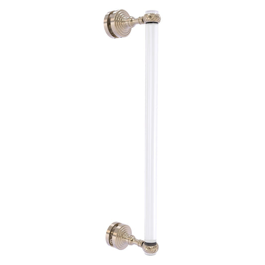 Allied Brass Pacific Grove 5.2" x 2.2" Antique Pewter Solid Brass 18-Inch Single Side Shower Door Pull With Twisted Accents