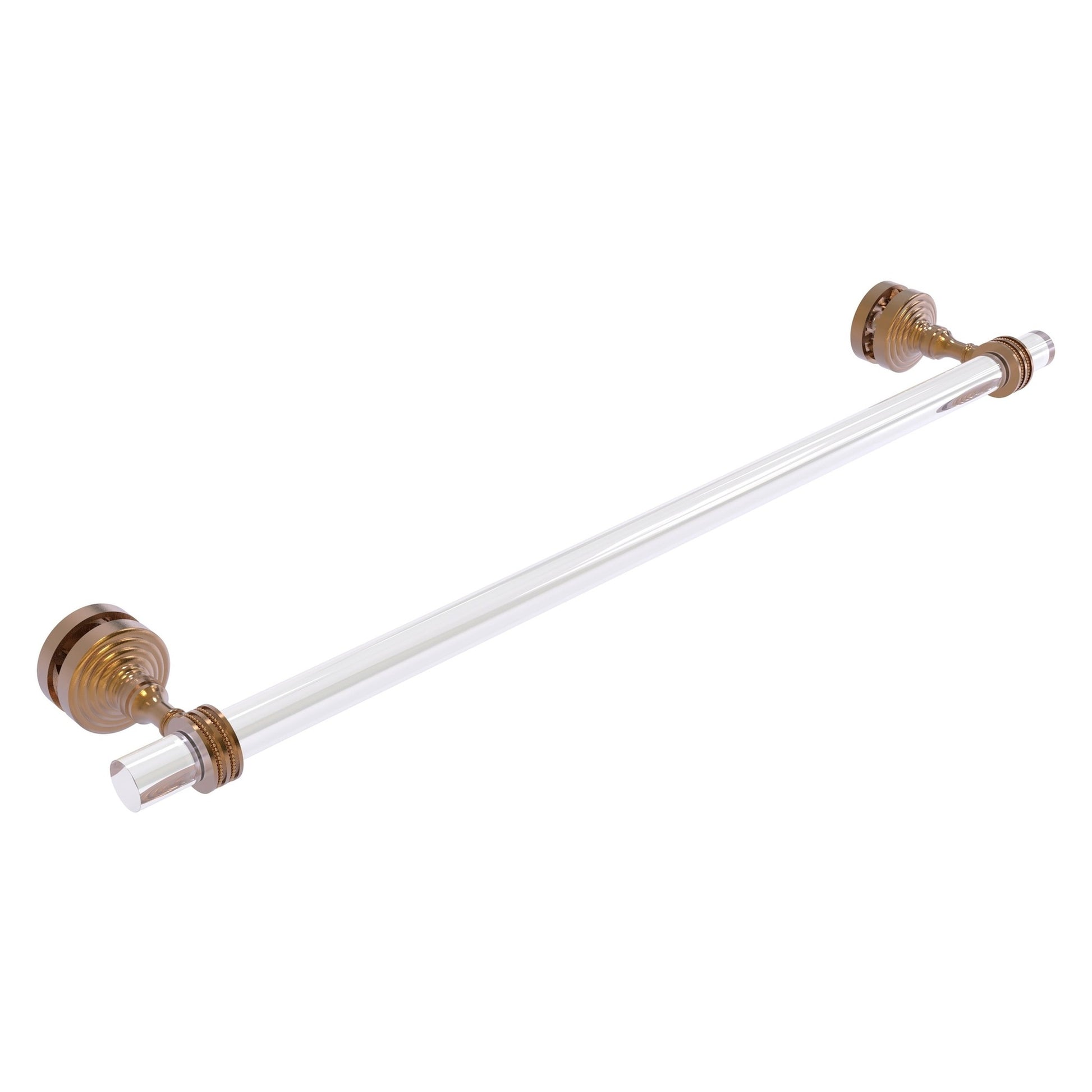 Allied Brass Pacific Grove 5.2" x 2.2" Brushed Bronze Solid Brass 24-Inch Shower Door Towel Bar With Dotted Accents