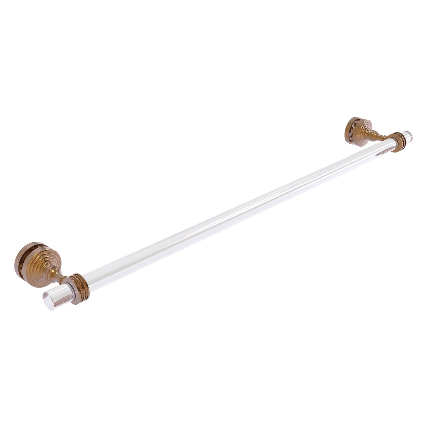Allied Brass Pacific Grove 5.2" x 2.2" Brushed Bronze Solid Brass 30-Inch Shower Door Towel Bar With Dotted Accents