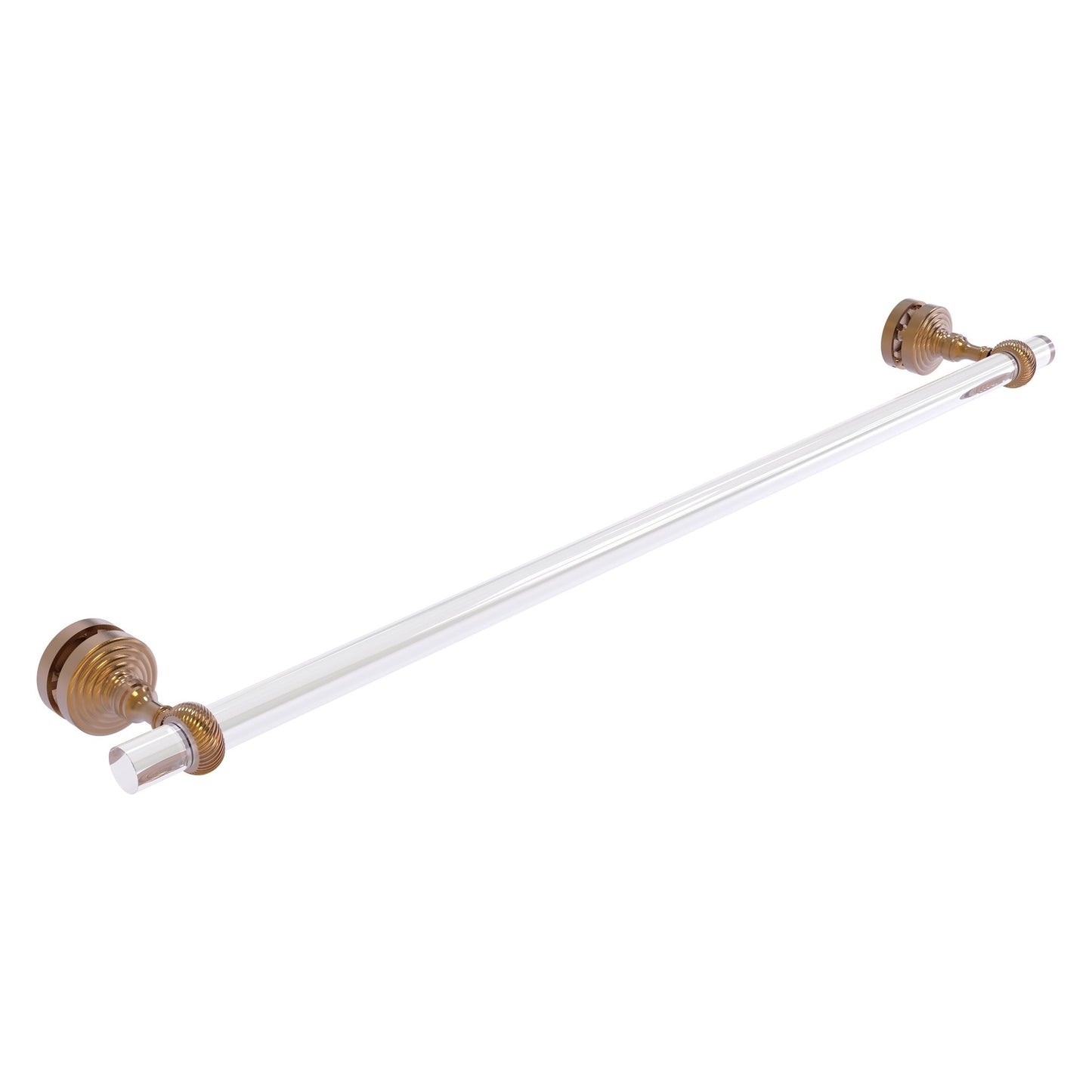 Allied Brass Pacific Grove 5.2" x 2.2" Brushed Bronze Solid Brass 30-Inch Shower Door Towel Bar With Twisted Accents