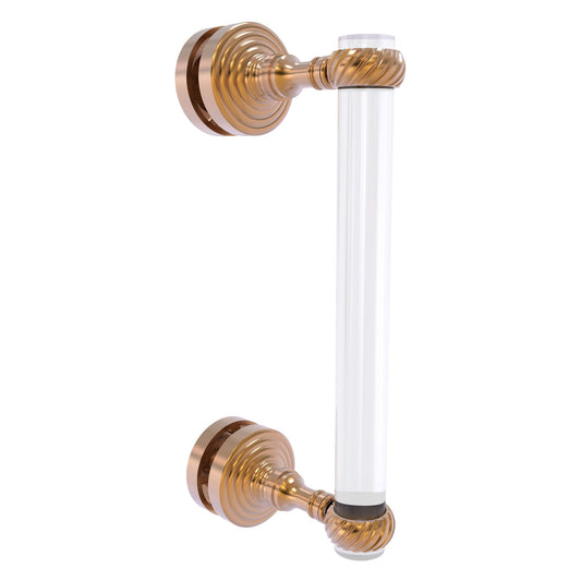 Allied Brass Pacific Grove 5.2" x 2.2" Brushed Bronze Solid Brass 8-Inch Single Side Shower Door Pull With Twisted Accents