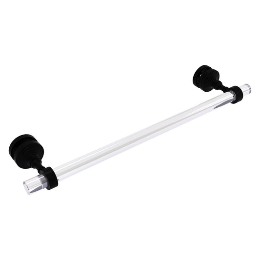 Allied Brass Pacific Grove 5.2" x 2.2" Matte Black Solid Brass 18-Inch Shower Door Towel Bar