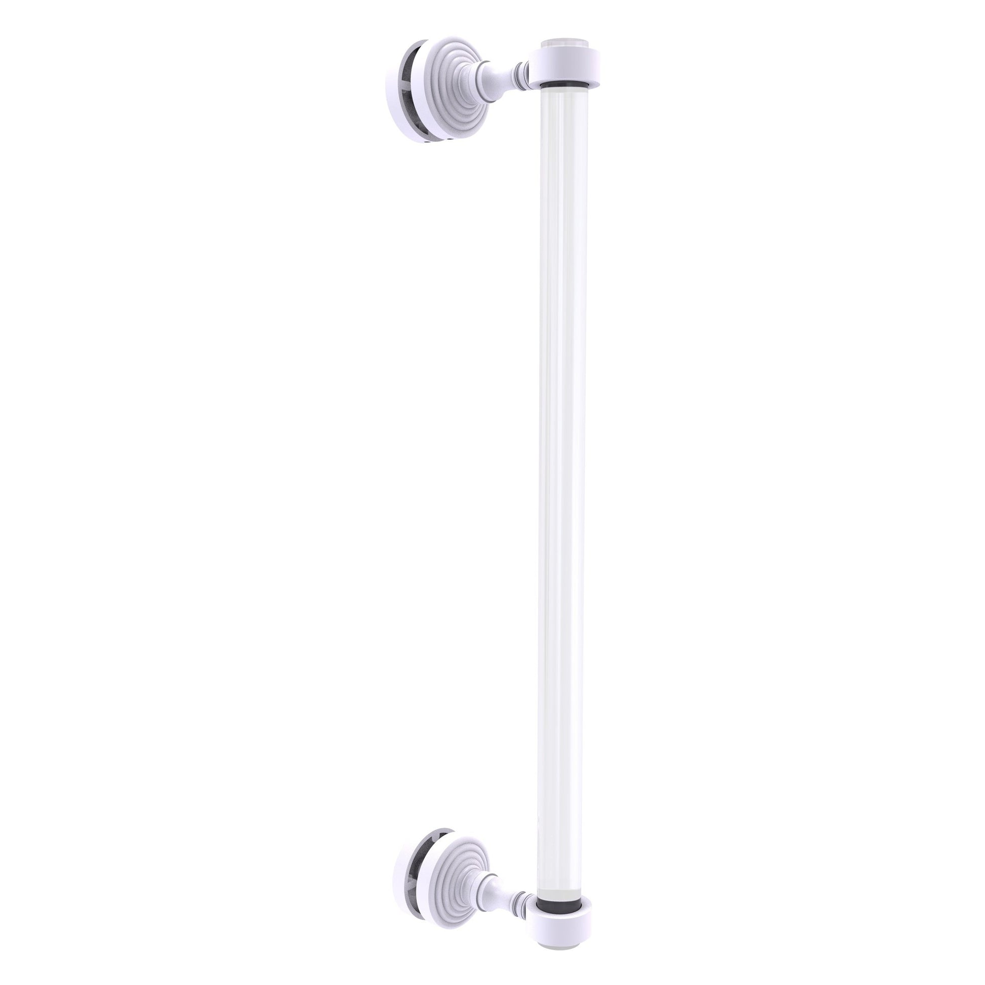 Allied Brass Pacific Grove 5.2" x 2.2" Matte White Solid Brass 18-Inch Single Side Shower Door Pull