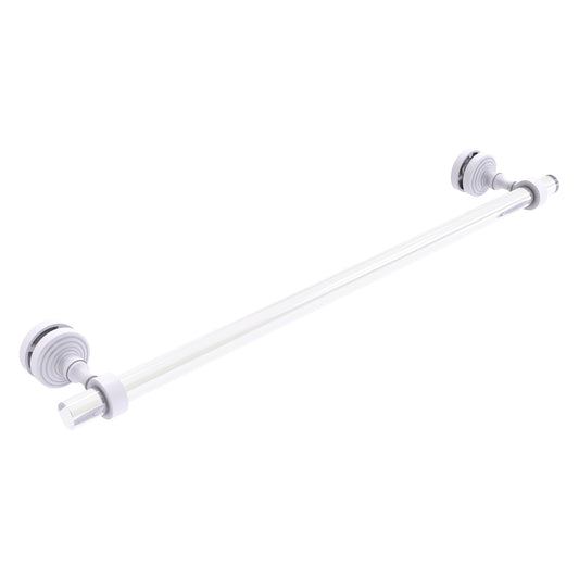 Allied Brass Pacific Grove 5.2" x 2.2" Matte White Solid Brass 24-Inch Shower Door Towel Bar