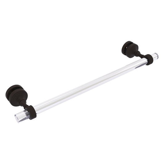 Allied Brass Pacific Grove 5.2" x 2.2" Oil Rubbed Bronze Solid Brass 18-Inch Shower Door Towel Bar With Grooved Accents